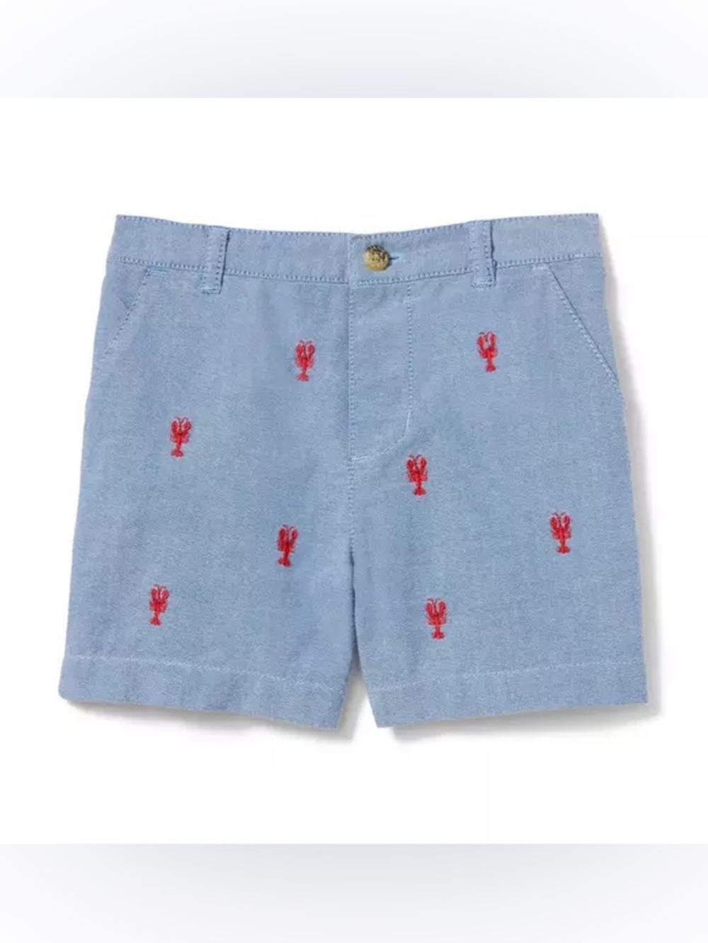 Janie & Jack boys lobster shorts chambray blue 0-3 months brand new with tags